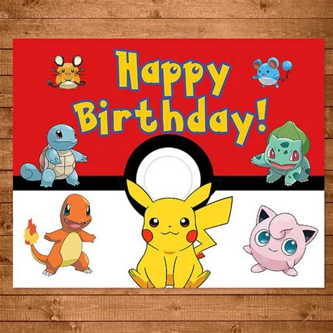 Pokemon Birthday Sign Red And White Pokemon Happy