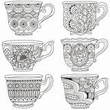 Tea Cups Coloring Pages Cup Printable Saucer Teacup Stacked Bear Template Colouring Zentangle Year Print Drawing Choose Board Ak0 Cache sketch template