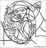 Picasso Coloring Pablo Pages Famous Cubism Paintings Girl Painting Pillow Color Printable Colouring Sheets Para Bing Template Thecolor Obras Arte sketch template