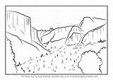 Yosemite Park National Draw California Drawing Step Parks Tutorials Drawingtutorials101 sketch template
