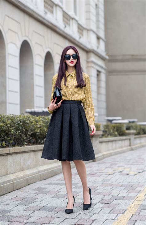 korean autumn and winter pure color high waist skirt knee long working occasional wear black skirt