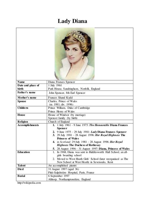 G Biography Of Lady Diana