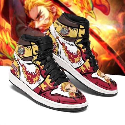 rengoku air jordan sneakers demon slayer anime custom shoes