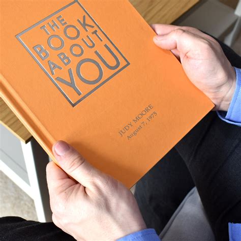 personalised  book   orange hardback love  gifts