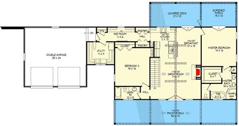 bed country ranch home plan  walkout basement vr architectural designs house plans