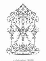 Hourglass Isolated Doodle Antique Illustration Vector sketch template