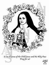 Coloring Therese St Jesus Saint Child Pages Theresa Little Face Printable Teresa Flower Drawing Holy Lisieux Santa Sainte Etsy Choose sketch template
