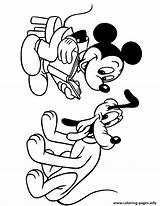 Reading Mouse Mickey Disney Pluto Coloring Pages Book Printable Color sketch template