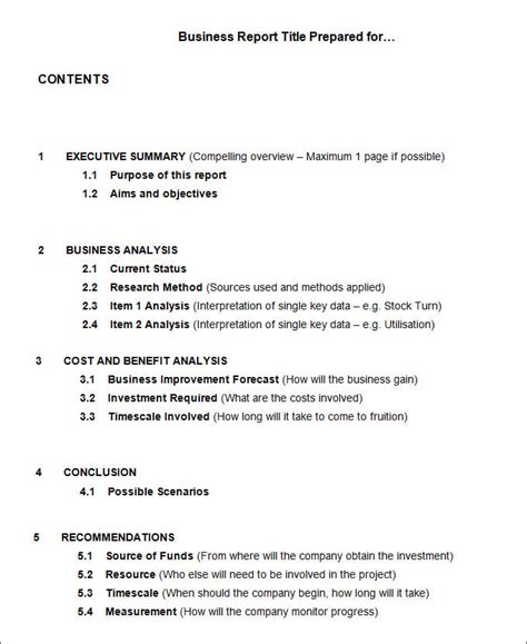 business report template  concept
