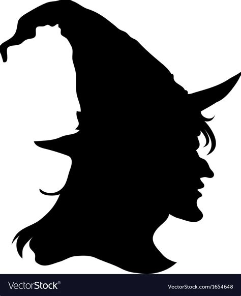 halloween witch head silhouette royalty  vector image