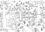 Jungle Coloring Pages Cute Kids sketch template