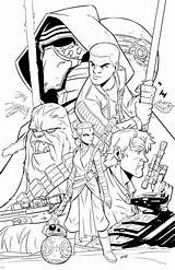 Wars Star Coloriage Rey Coloring Force Awakens Ren Kylo Pages La Ears Print Gratuit Finn Dessiner Choose Board sketch template