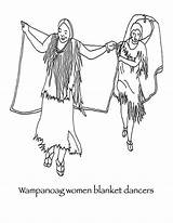 Coloring Native American Pages Thanksgiving Women Dance Wampanoag Dancers Blanket Called Had Dances Own Them Their Template History People Choose sketch template