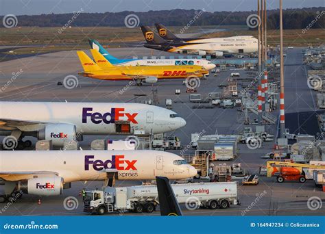 fedex dhl  ups cargo airplanes  koln bonn airport cgn editorial stock image image