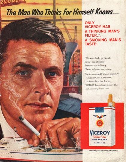1958 Viceroy Cigarettes Vintage Ad The Man Who Thinks