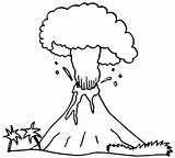 Volcano Cartoon Drawing Coloring Printable Pages Getdrawings sketch template