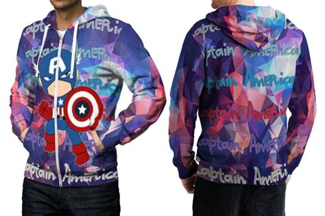 captain america avengers zipper men s hoodie