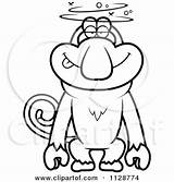 Monkey Clipart Outlined Drunk Cartoon Proboscis Dumb Cory Thoman Vector Coloring Surprised Explorer Happy Smiling Royalty 2021 Clipartof Designlooter Clipground sketch template