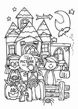 Halloween Coloring Kids Funny Printable Happy Pages Drawing Color Fun Drawings Getdrawings Comments 4kids Coloringhome sketch template