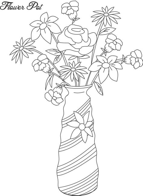flower page printable coloring sheets flower pot coloring printable