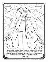 Mary Coloring Pages Virgin Hail Prayer Color Printable Pray Jesus Birthday Kids Catholic Printed Below Sheets Getcolorings Happy sketch template