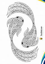 Mandala Koi Coloring Fish Pages Butterfly Printable sketch template