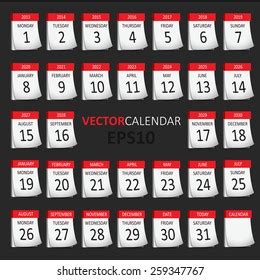 vector calendar  combinations stock vector royalty