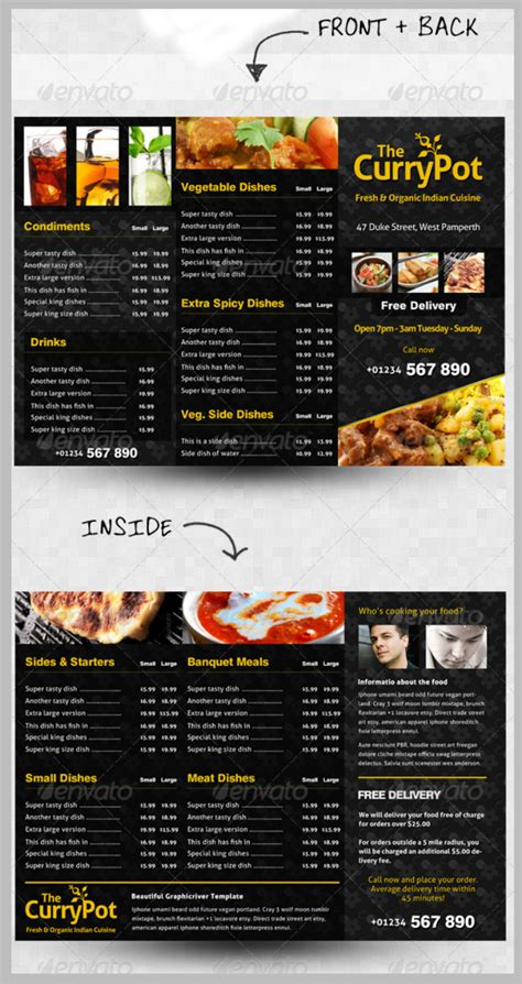 takeaway menu   design templates  psd ai