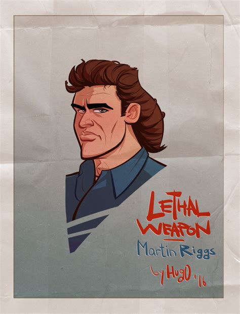 lethal weapon martin riggs cartoon poster  hugotendaz  deviantart