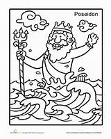 Poseidon Coloring Pages Worksheet Greek Education Colouring Kids Gods God Choose Board Ancient Color 81kb 378px sketch template