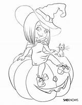 Witch Witches Tracing Sheknows Colouring Ausmalen Fall Bordar Bruja Calabazas Brujitas Antidote Lol Boredom Brujas Pumpkins Library sketch template