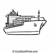 Ship Cargo Sketch Containers Illustration Vector Drawn Clipart Icon Coloring Drawing Freehand Clip Doodle Hand Stock Illustrations Shutterstock Tanker Search sketch template