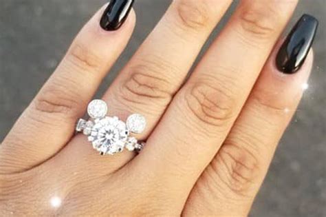 woman has diamond mickey mouse engagement ring and people joke it s so