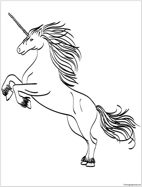 rearing unicorn coloring page  printable coloring pages