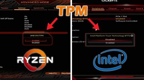 how to enable tpm 2 0 on gigabyte motherboards amd and intel