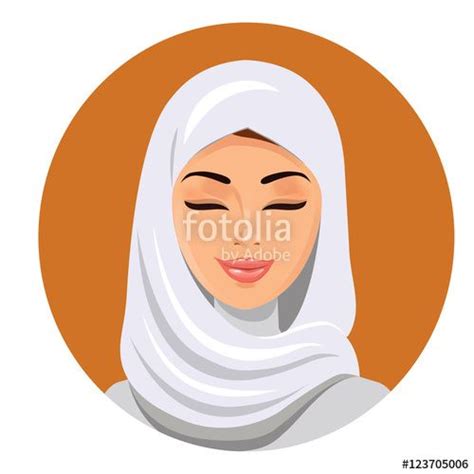 vector beautiful muslim woman in hijab closing her eyes