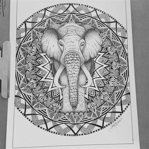 judys zentangle creations mandala elephant