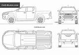 Hilux Revo Dwg Autocad Blueprints Prado Planos Dibujos Modeling Camionetas Isuzu sketch template