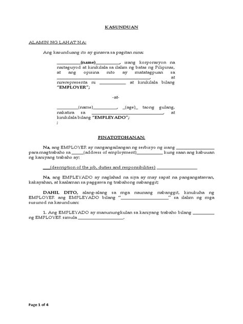 employment contract tagalog
