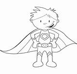 Superhero Coloring Pages Super Hero Kids Superheroes Printable Heroes Color Clipart Cape Template Childrens Outline Superheros Kid Girl Boys Colouring sketch template