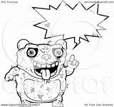 Talking Outlined Panda Ugly Clipart Coloring Cartoon Vector Thoman Cory Royalty sketch template