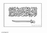 Arabia Saudi Flag Coloring Printable Pages sketch template