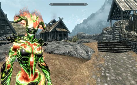 green and blue fire atronach pack [the elder scrolls v skyrim] [skin mods]