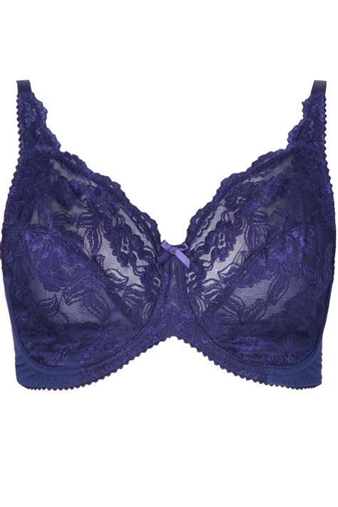 navy stretch lace non padded underwire bra