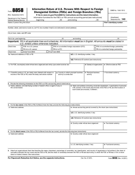 Late Filing Of Form 8858 Fill Online Printable Fillable Blank