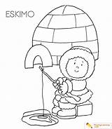 Coloring Eskimo Igloo Pages Sheet Date Kids sketch template