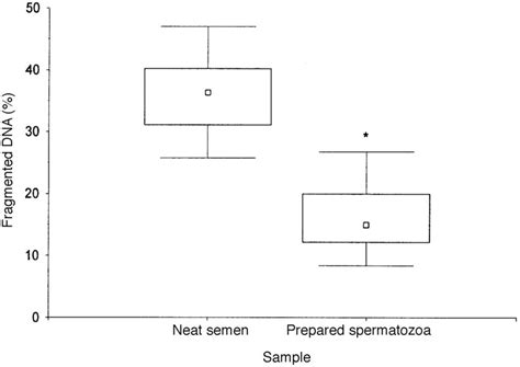 Percentage Of Fragmented Dna In Semen And Prepared Spermatozoa
