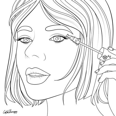 makeup coloring pages  adults coloring pages