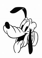 Mickey Pluto Disney Mouse Goofy Characters Coloring Face Clipart Coloringkidz sketch template
