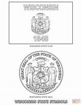 State Wisconsin Coloring Symbols Pages Printable sketch template